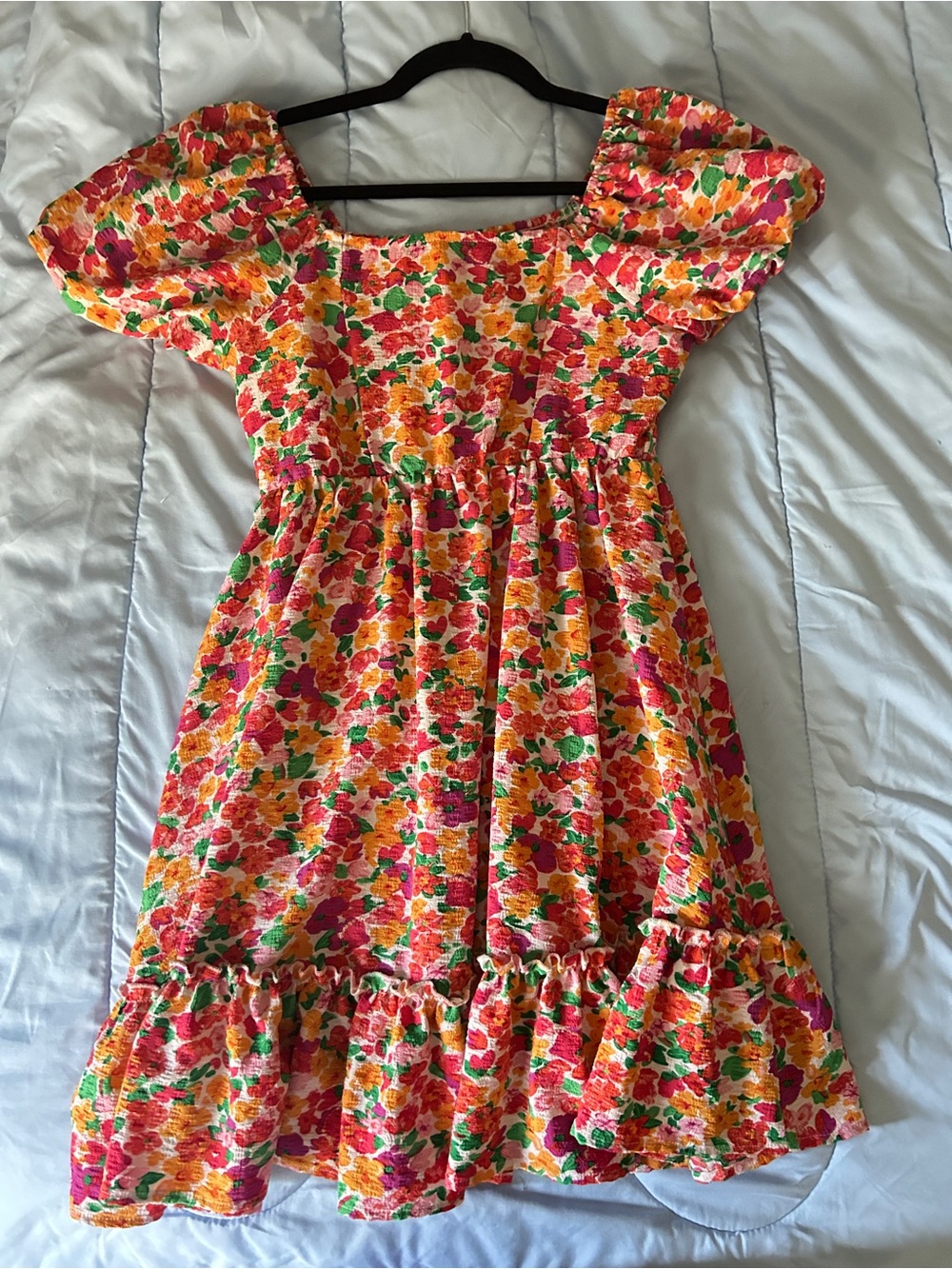Women’s UMGEE USA Floral Puff-Sleeve Summer Dress - Pink, Yellow & Green